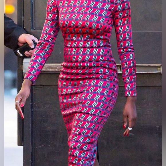 Diane Von Furstenberg Dresses & Skirts - Diane Von Furstenburg Metallic Red Pencil Midi Dress